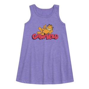 Girls' - Garfield - Garf Laying Graphic Sleeveless Aline Dress - 1 of 3