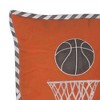 Bacati - Basketball Orange/Grey Muslin Throw Pillow - 3 of 4