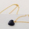 Natural Stone Heart Gemstone Healing Crystal Pendant Lucky Blessing Energy Necklace for Women Men, Blue Sandstone - 3 of 4