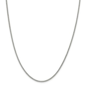 Black Bow Jewelry 2mm Sterling Silver, Solid Curb Chain Necklace - 1 of 4