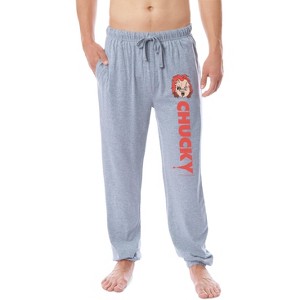 Chucky Mens' Movie Film Dollhead Sleep Jogger Pajama Pants For Adults Grey - 1 of 4