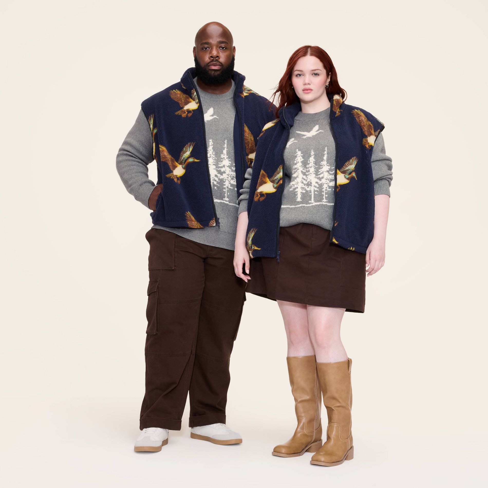 Adult Big & Tall Duck Print Fleece Vest - Woolrich x Target Navy 5XLT