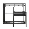 PAGED Twin Size Loft Bed Modern Metal Bed Frame with Desk, Guardrail and Stairs for Bedroom, No Spring Box Required - 2 of 4
