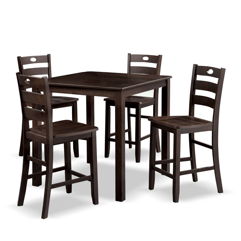 Photos - Dining Table HOMES: Inside + Out 5pc Danca Transitional Square Counter Height Dining Set Espresso