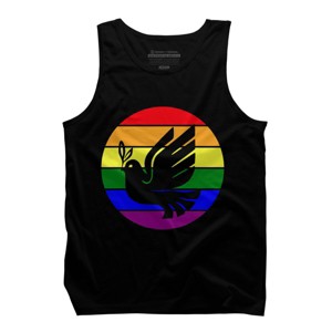 Design By CreativeHT Humans Dove Olive Branch Rainbow Pride By CreativeHT Tank Top - 1 of 2