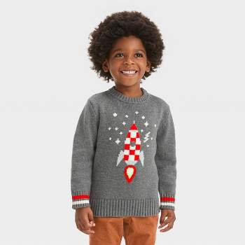 Toddler Boys' Rocketship Sweater - Cat & Jack™ Heather Gray