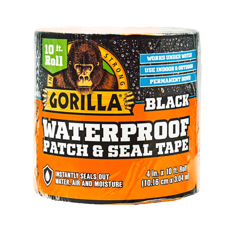Gorilla 4 in. W X 10 ft. L Black Waterproof Repair Tape, 1 of 2