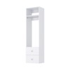 HOMLUX 2-Flat Drawer Custom Clothes Storage Tower w/Hang Rod & Compartment,White - 3 of 3