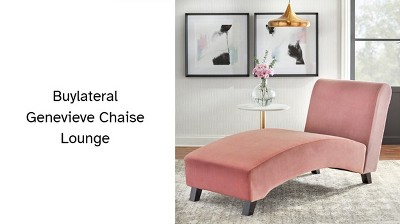 Buylateral Genevieve Upholstered Chaise Lounge Dusty Rose: Wood