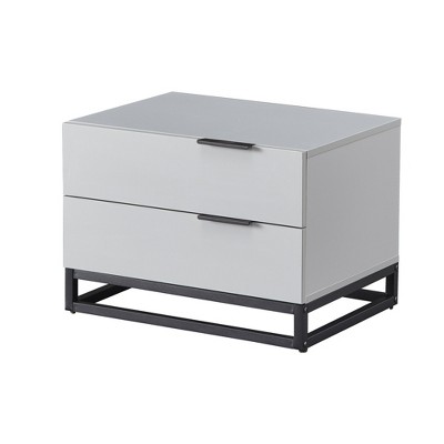 Dexmalle 22" Grey white Nightstand with 2 Drawer