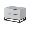 Gulches 22" Gray white Nightstand with 2 Drawer,Small Dressers for Closet,Wood Storage Cabinet for Hallway Bedroom Entryway - 2 of 4