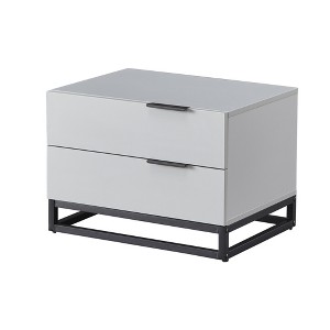 Dexmalle 22" Grey white Nightstand with 2 Drawer - 1 of 4