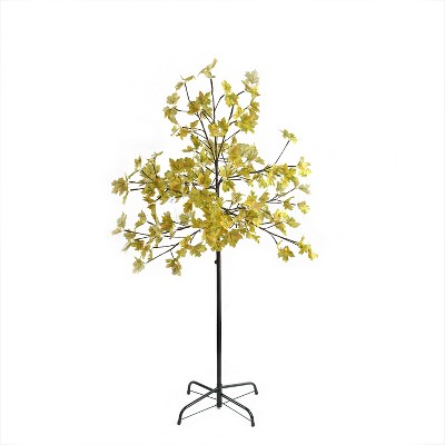 Northlight 5' Pre-Lit LED Lighted Fall Harvest Yellow Maple Leaf Artificial Tree - White Lights