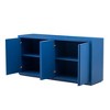 Sideboard Buffet Cabinet With Storage, 4-Door Sideboard Cabinet With Ash Veneer Finish, Adjustable Shelves, Sideboard Cabinet Coffee Bar For Entryway - 2 of 4