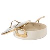 Bloomhouse 6 QT Heavy Duty Aluminum Premium PFA Free Ceramic Nonstick Saute with Lid - Linen White - 2 of 4