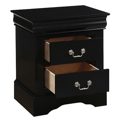 Elegant Black 2-Drawer Nightstand by Gulches ¨C Stylish Storage for Your Bedroom