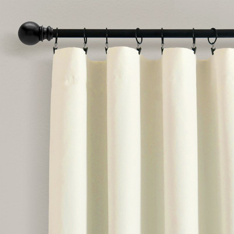 Allison Ruffle 100% Lined Blackout Window Curtain Panel Ivory Single 40X84, 2 of 7