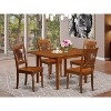 HomeStock 5-Pc Saddle Brown Finish Solid Wood Top - Dining Room Set - Seats 4 - 2 of 4