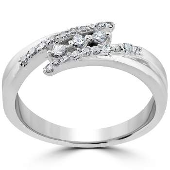 Pompeii3 1/5 ct Princess Cut Diamond 3 Stone Engagement Anniversary Ring 10k White Gold