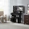 FONTOI 29.2"W/37"W/41"W Makeup Vanity Table Desk with Mirror Left Bedside Cabinet Stool Dresser Set for Woman Bedroom Dressing Room, Black/White - 4 of 4