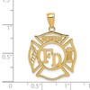 Black Bow Jewelry 14k Yellow Gold Fire Department Member Shield Pendant - 4 of 4
