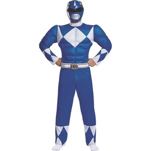 Disguise Mens Power Rangers Classic Blue Ranger Muscle - 1 of 3