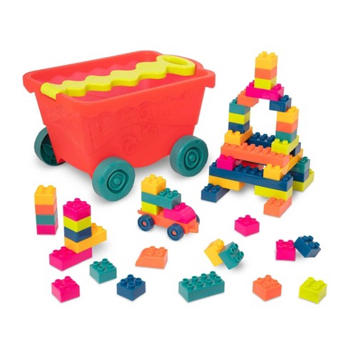 107pcs Children Building Brick Block Set With Pull Along Cart Kids Toy 