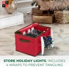 OSTO Christmas Strip Light Storage Box with 4 Cardboard Wraps to Store Up to 800 Holiday Light Bulbs; Rivet-Enforced Handles, Dual-Zippered - image 2 of 4