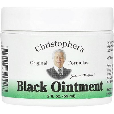 Christopher’s Original Black Ointment – Herbal Drawing Salve with Comfrey, Plantain & Charcoal – 2 oz