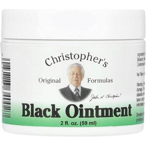 Christopher’s Original Black Ointment – Herbal Drawing Salve with Comfrey, Plantain & Charcoal – 2 oz - 1 of 3