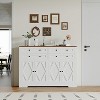 Modern Farmhouse Buffet Cabinet , Wood Large Sideboard Storage Cabinet with 4 Doors & 4 Drawers Coffee Bar for Kitchen, Living Room, Dining Room - 2 of 4