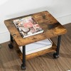 Industrial Under Desk Printer Stand 2-Tier Mobile Machine Cart with Shelf Heavy Duty Storage Rack for Office and Home Rustic - 4 of 4