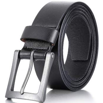 Men's Adjustable Belts Tanned Leather with Distinctive Buckle | Tonywell, Coffee Belt with Silver Buckle
