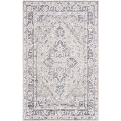 Gray Hand-Knotted Wool and Viscose 4' x 6' Area Rug