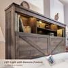 SinCiDo Farmhouse Full Size Bed Frame, w/52" Tall Storage Bookcase Headboard，Charging Station&LED Light, Drawers, No Box Spring Needed, Noiseless - 2 of 4