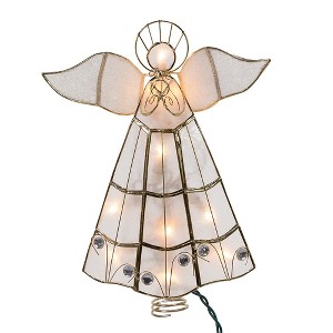Kurt Adler 10 Light Capiz Angel Treetop with Trumpet - 1 of 4