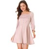 INSPIRE CHIC Women's Satin Mini Square Neck Fit and Flare Dresses - 3 of 4