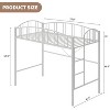 coucheta  Loft Bed Twin Size with Ladde and Arched Guardrail, Heavy Duty Metal for Kids and Adults - 2 of 4