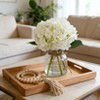 Hydrangea Artificial Flowers in Vase, Real Touch Faux Hydrangea with Faux Water for Home Office Wedding Decor,White. - 4 of 4