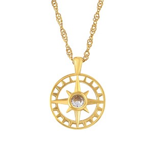 Anna-Kaci Stylish Adjustable Gold Toned Star Moon Sun Heart Zircon Pendant Necklace - 1 of 4