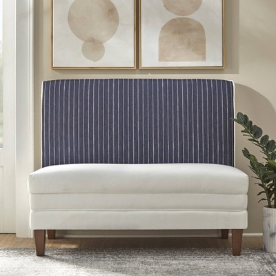 Lifestorey Phillips Upholstered Breakfast Nook Bench Stripe/Blue