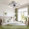 Siljoy 20 Inch Ceiling Fans with Lights, 360° Rotating Ceiling Fan with Lights and Remote, 6 Wind Speeds Smart Flush Mount Ceiling Fan for Bedroom - 2 of 4