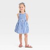 Toddler Girls' Gingham Dress - Cat & Jack™ Blue - 3 of 3