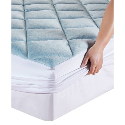 King Size Blue Down Alternative Cooling Mattress Pad
