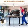 Adjustable Workbench 60"x22", Heavy Duty Worktable with Rubber Wood Top, Locking Wheels, Power Outlets, 2000LB Capacity for Garage, Workshop, Home - 4 of 4