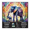 Sunsout Stained Glass Zoo Elephants 1000 pc   Jigsaw Puzzle 73306 - 3 of 4