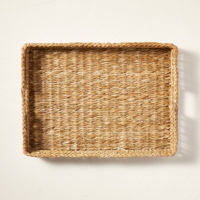 14" x 20" Natural Woven Tray with Handles Beige - Hearth & Hand™ with Magnolia