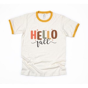 Simply Sage Market Women's Hello Fall Stars Short Sleeve Ringer Tee - 1 of 3