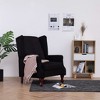 vidaXL Reclining Armchair - Adjustable Recliner with Comfortable Cushion, Classic Fabric Upholstery, Wooden Frame, Soft Sponge Padding, Black - 2 of 4