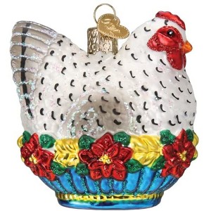Old World Christmas Blown Glass Ornament for Christmas Tree, French Hen - 1 of 4